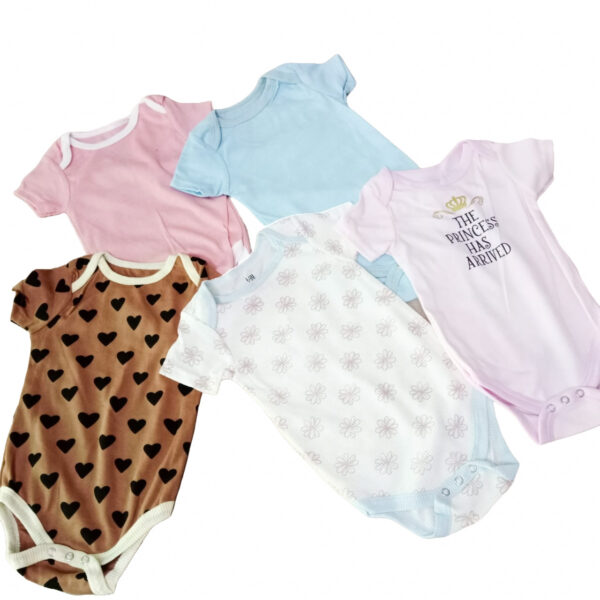 Baby Bodysuit Ribbed Romper 5-pcs Soft Unisex Boy Girl Outfit Clothes