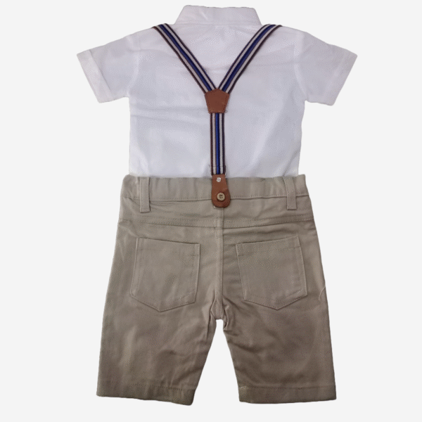 2PCS Baby Boy Clothes Sets Kids Summer Striped Suit Short Sleeves + Suspender Trousers Set Boys Gentleman Suit Terno - Image 5