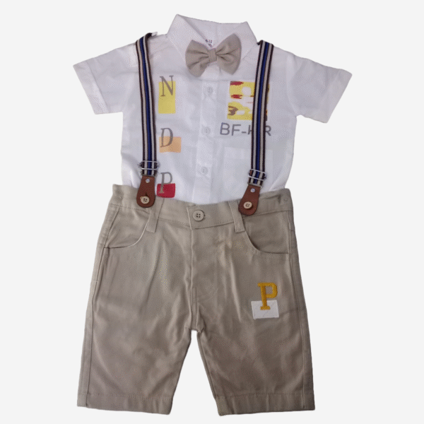 2PCS Baby Boy Clothes Sets Kids Summer Striped Suit Short Sleeves + Suspender Trousers Set Boys Gentleman Suit Terno