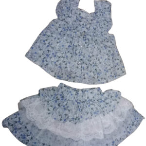 Blue Frock and skort  Baby Girl Dress set 100% cotton
