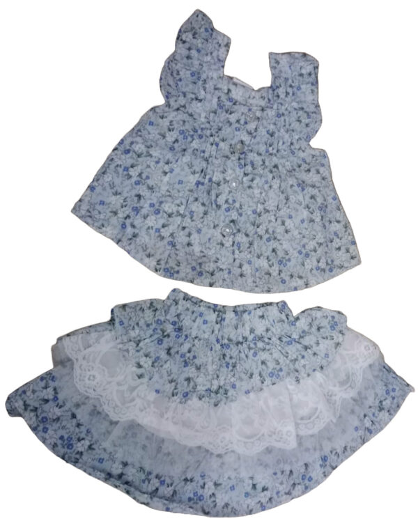 Blue Frock and skort  Baby Girl Dress set 100% cotton