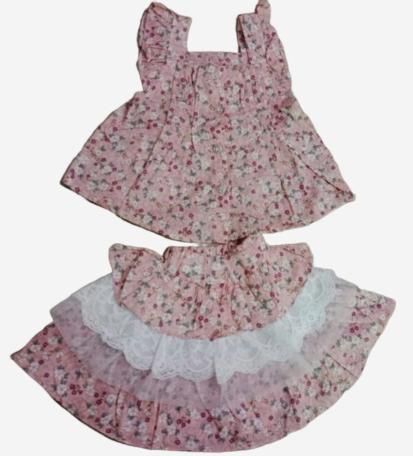 Pink Frock and skort  Baby Girl Dress set 100% cotton