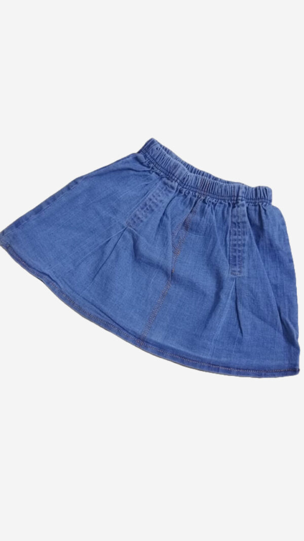 Embroidered Elegance Set – Pink Shirt with Tie-Waist & Blue Jeans Skort (2-Piece) - Image 4