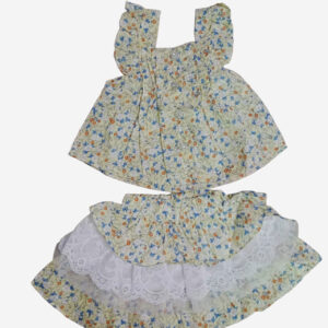 Yellow Frock and skort Baby Girl Dress set 100% cotton